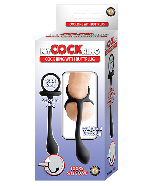 My Cock Ring W-butt Plug - Black