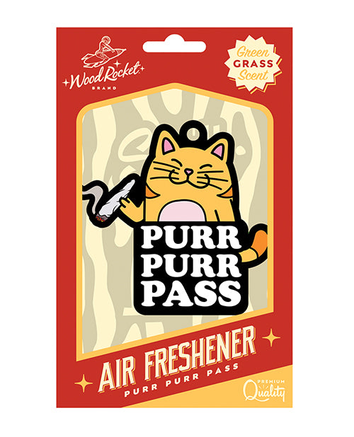 Wood Rocket Purr Purr Pass Air Freshener Green Grass Nefarious By Design